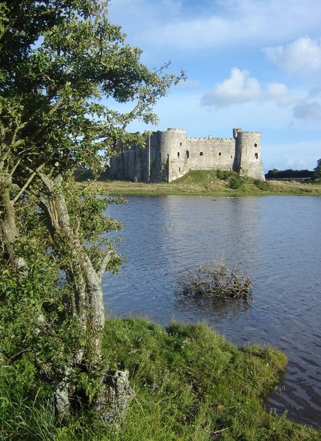 Carew Castle beside the river in Pembrokeshire